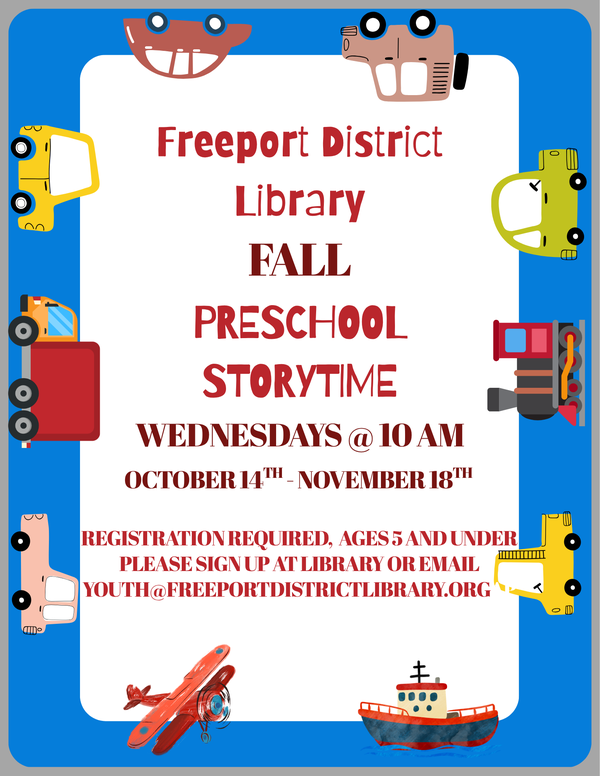 Fall 2026 Preschool Storytime Fall 2026 Preschool Storytime